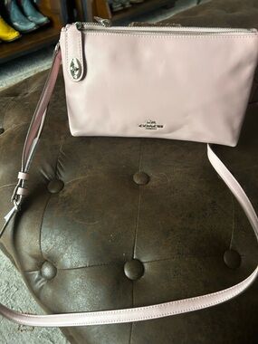 Coach Light Pink Leather Crossbody with Silver Hardware